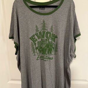 Torrid Gray Ewok Tee with Green Trim